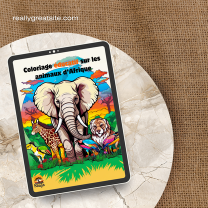 Coloriage éducatif sur les animaux d'Afrique (ebook)
